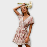 Amina - Robe courte à motif bohème