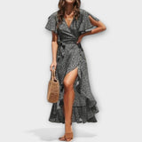 Didiane - Grünes Boho-Maxikleid mit Blütenmuster