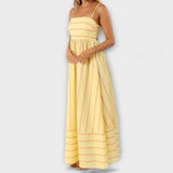 Svea - Rosa gestreiftes Maxikleid