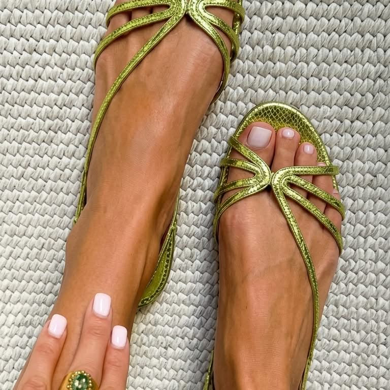 Ginevra | Bequeme Goldene Komfort-Sandalen mit ergonomischem Fußbett