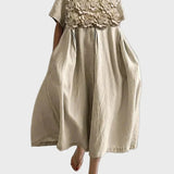 Robe en lin beige à volants