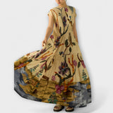 Amara - Robe maxi plissée imprimé animal