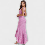 Renske - Lila Maxikleid mit Korsett