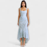 Renske - Lila Maxikleid mit Korsett