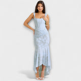 Renske - Lila Maxikleid mit Korsett