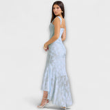 Renske - Lila Maxikleid mit Korsett