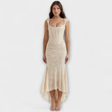 Renske - Lila Maxikleid mit Korsett