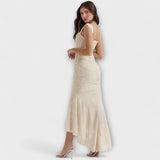 Renske - Lila Maxikleid mit Korsett