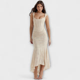 Renske - Lila Maxikleid mit Korsett
