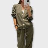 Chantal - Ensemble noir cardigan et pantalon