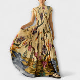 Amara - Robe maxi plissée imprimé animal