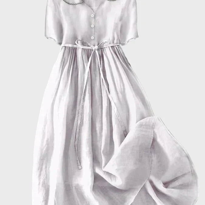 Fliederfarbenes Knopfleistenkleid
