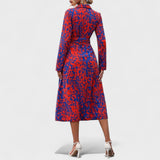 Bianca - Robe rouge à imprimé animal