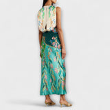 Aisling - Robe maxi drapée colorée à motif floral