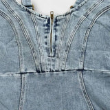 Anna - Robe en denim gris à bretelles ajustables