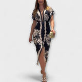 Cleo - Robe midi dolman à imprimé brésilien