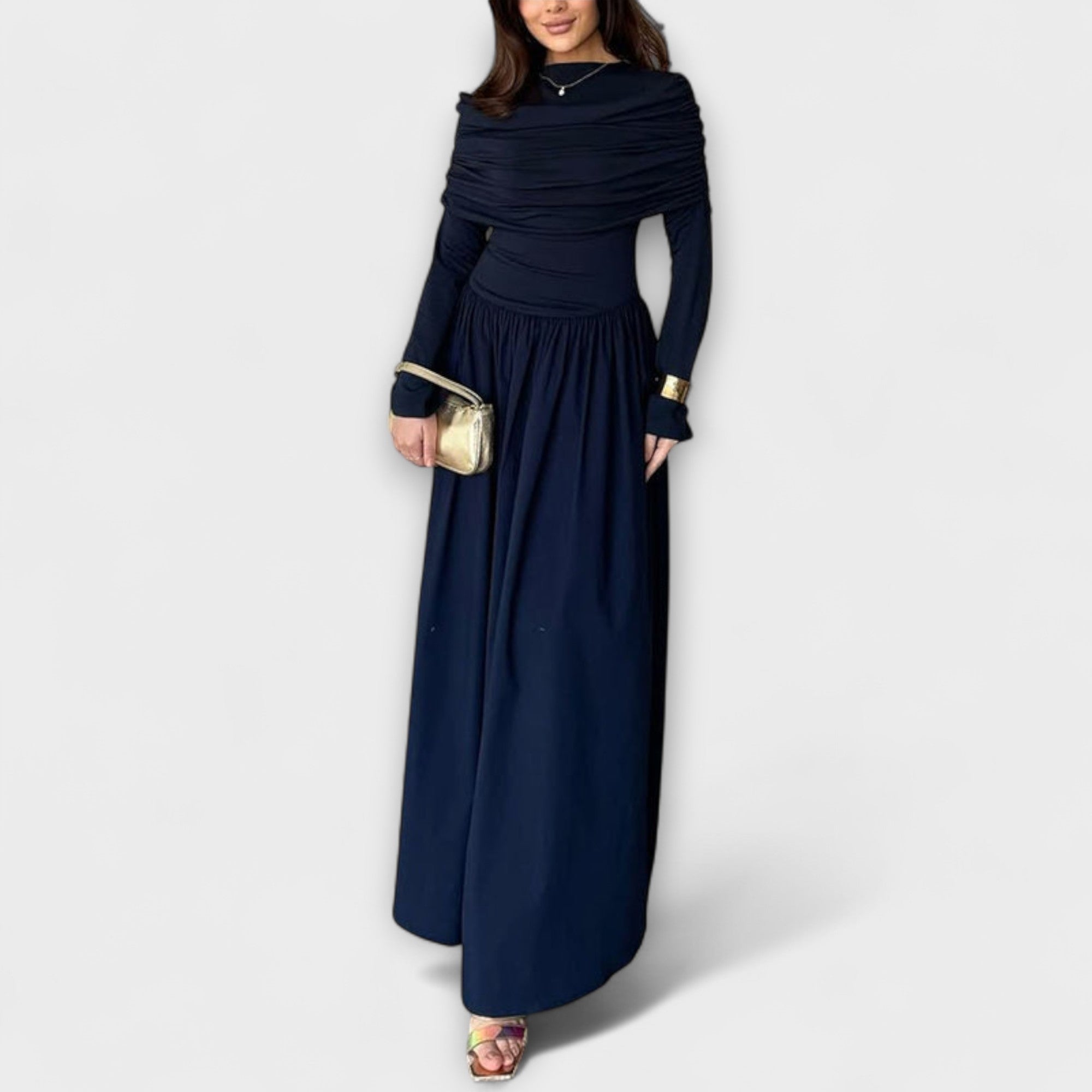 Jessica - Lila entspanntes Plisseekleid