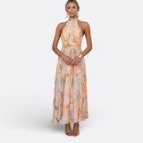 Aurora - Robe maxi licou pastel