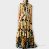 Amara - Robe maxi plissée imprimé animal