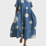 Robe bleue à marguerites