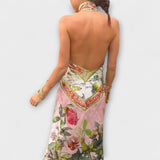 Ayla - Robe maxi crème à motif floral