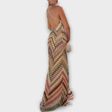 Remi - Maxikleid mit buntem Fischgrätenmuster