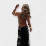 Livia - Schwarz-grünes Tie-Dye-Maxikleid