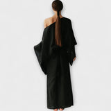 Dana - Robe kimono bleue en lin