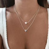 Ensemble de Colliers Sophistiqués avec Cœur et Perle