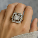Bague Classique en Or avec Zirconia Vintage