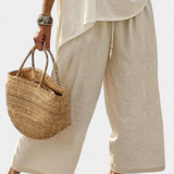 Catarina - Ensemble en lin minimaliste beige