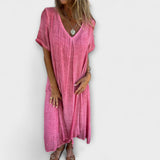 Juliette - Blaues luftiges Malaga-Kleid