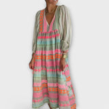 Hermine - Buntes loses Kleid mit Ethno-Muster