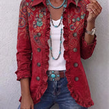 Fayrene™ | Veste à Volants Imprimé Cachemire Bohème