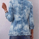 Jemison™ | Veste à Volants Imprimé Botanique Bohème Dégradé