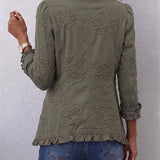 Kamberly™ | Veste Utilitaire Fleurie Bohème Chic à Volants