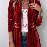 Holliwell™ | Veste Ouverte Manches Longues Revers Boutonné Vintage