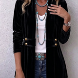 Holliwell™ | Veste Ouverte Manches Longues Revers Boutonné Vintage