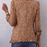 Vyclara™ | Veste à Volants Imprimé Floral Bohème Vintage