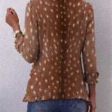 Nolinda™ | Veste à Volants Imprimé Animalier Bohème