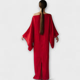 Dana - Robe kimono bleue en lin