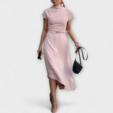 Amelia - Robe urbaine blanche asymétrique