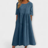 Anja - Robe d'été bleu clair coupe empire