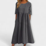 Anja - Robe d'été bleu clair coupe empire