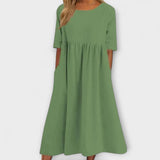 Anja - Robe d'été bleu clair coupe empire